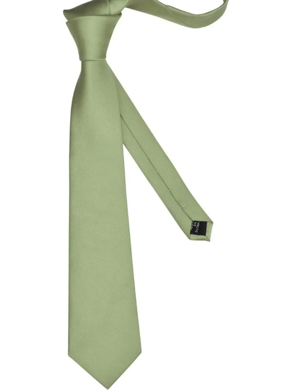 Mens Sage Green Solid Twill Textured Woven Silk Formal Necktie For Wedding Dress